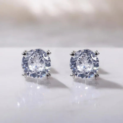 Fashion Jewellery Ear Studs 925 Sterling Silver White Sapphire Diamond Earrings