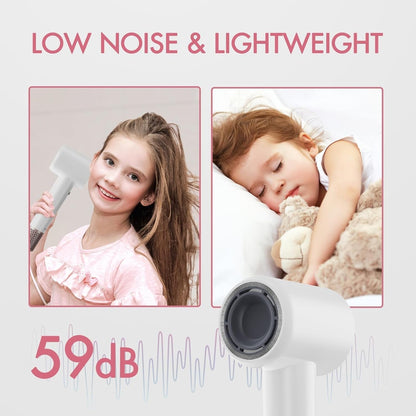 Negative Ionic High Speed Hair Dryer, Professional Brushless Blow Dryer for Fast Drying, 2 Speeds & 4 Temps Thermo-Control, Lightweight & Quiet Hairdryer for Home & Travel