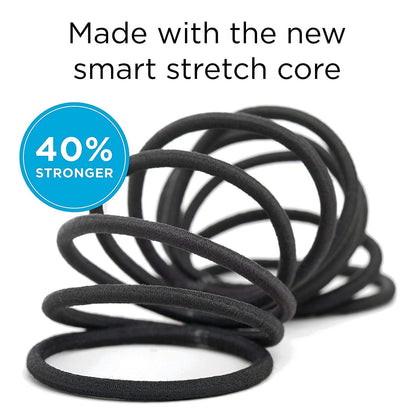 Womens Ouchless Braided Elastics Ties - 30 Count, Primal Neutrals - 4MM for Medium Hair - Pain-Free Hair Accessories for Women Perfect for Long Lasting Braids, Ponytails and More
