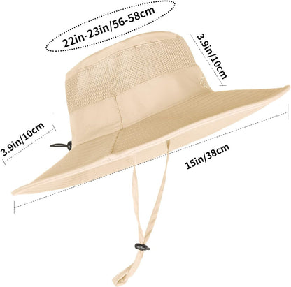 Sun Hats for Men Women Fishing Hat UPF 50+ Breathable Wide Brim Summer UV Protection Hat