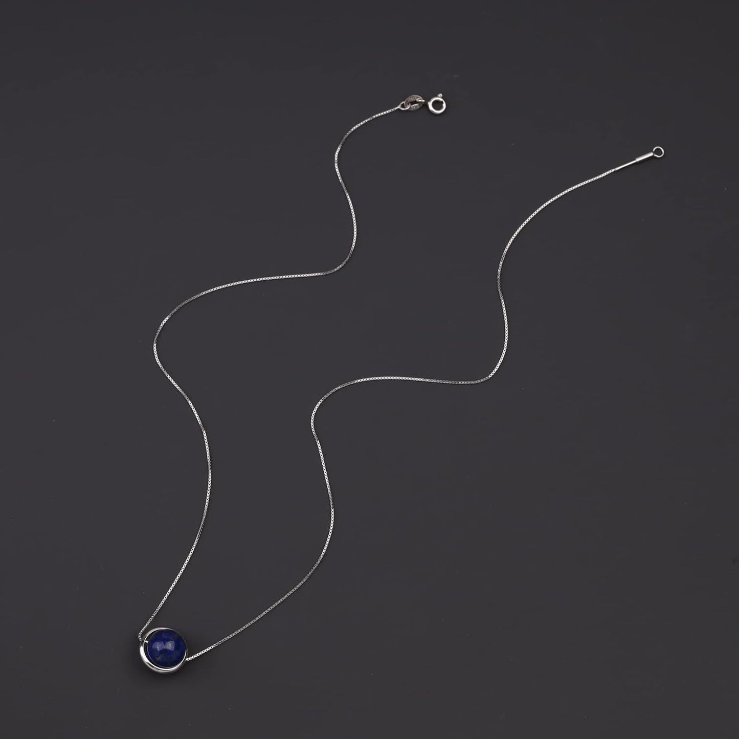 925 Sterling Silver Chain Simple Healing Crystal Necklace