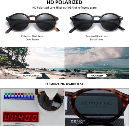 Polarized Sunglasses for Women Men: Retro Shades round | Square Frame UV Protection 2 Pack