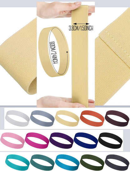 15 Pcs Hat Band Stretchable Ribbon for Panama, Western Cowboy, Straw Hats - Accessories for Women and Men