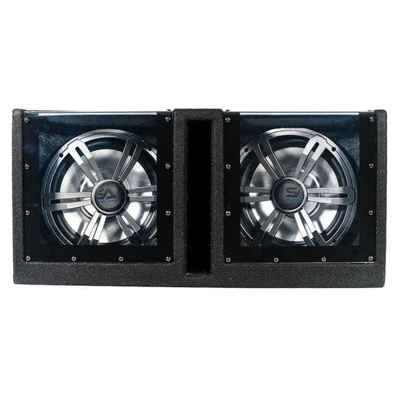 SA-PGSV10LED - Dual 10 Inch Vented 1000 Watt Car Audio Subwoofer Box with LED Lights & Plexiglass Window - WORLD TIME VISITS