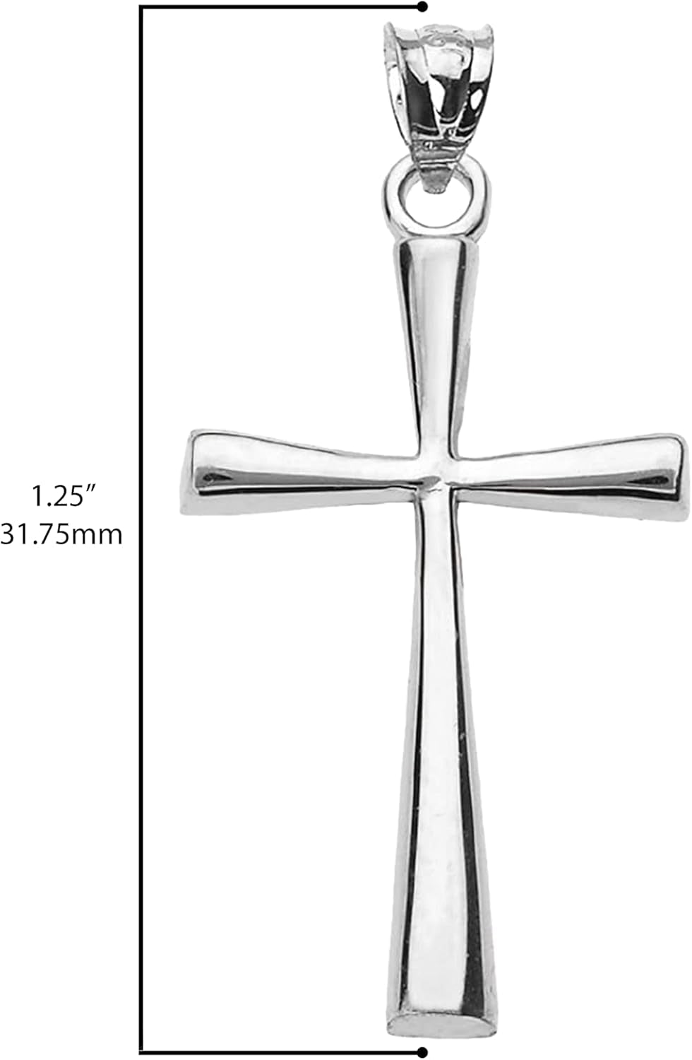 .925 Sterling Silver Simple Classic Flared Cross Pendant