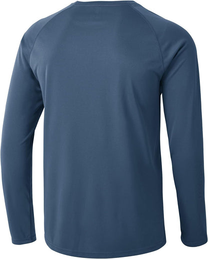 Mens Sun Protection Hiking Shirts Long Sleeve Water UPF 50+ SPF UV Shirts Lightweight Fishing Hiking Swimming