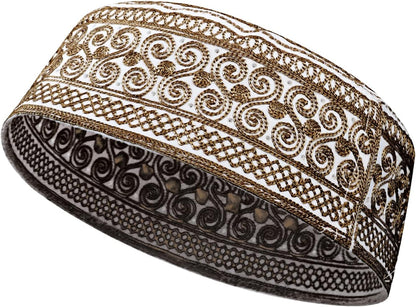 Muslim Prayer Kufi Hat for Men Boys Islamic Beanie Skull Cap Prayer Headwear Embroidery Kofia Topi Sun Hat Ramadan Eid Gift