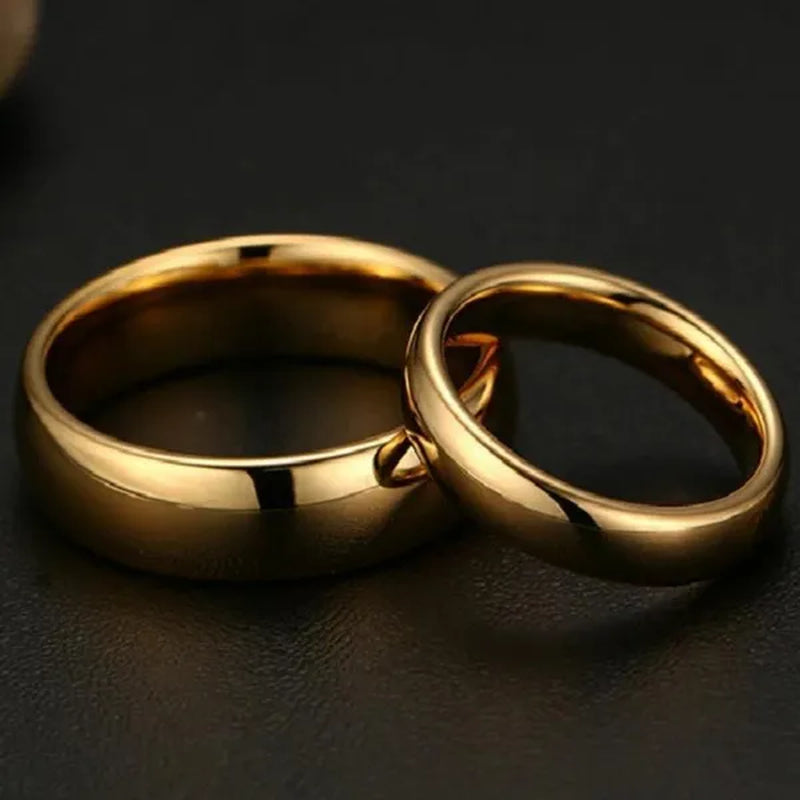 Couple Ring Simple Fashion Style Fine Jewelry Fashion Luxury Golden Engagement Wedding Ring Anniversary Gift Men and Women Ring
