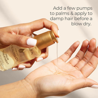 L'ANZA Keratin Healing Hair Oil Treatment, Keratin Infused Treatment, Hair Oil for Damaged Locks, Sulfate Free, Cruelty Free Healing Ingredients Repairs, Strengthens with UV Protection