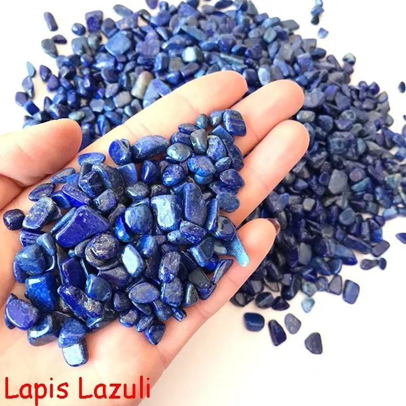 Natural Crystal Mixed Beads Irregular Shaped Tumbled Chips Crushed Stone Yoga Healing Crystal Turquoise Lapis Lazuli Amazonite Stones for Jewelry Making DIY Bracelet Necklace Home Decoration
