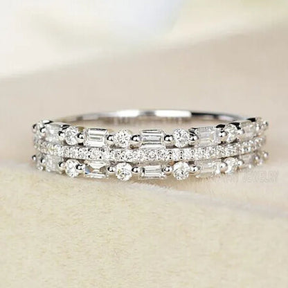 Silver Natural Gemstones Ring White Sapphire Wedding Birthstone Bride Engagement Square Brand Crown Cross Ring Jewelry Size 6 7 8 9 10