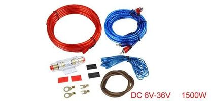 Universal Car Amplifier Wiring Kit Audio Subwoofer RCA Power Cable Fuse Set