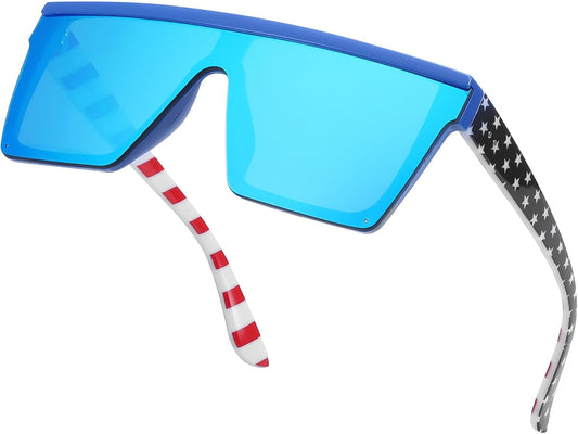 Oversized Sunglasses Mens Womens Flat Top Square Trendy Visor Shades UV400 B2470