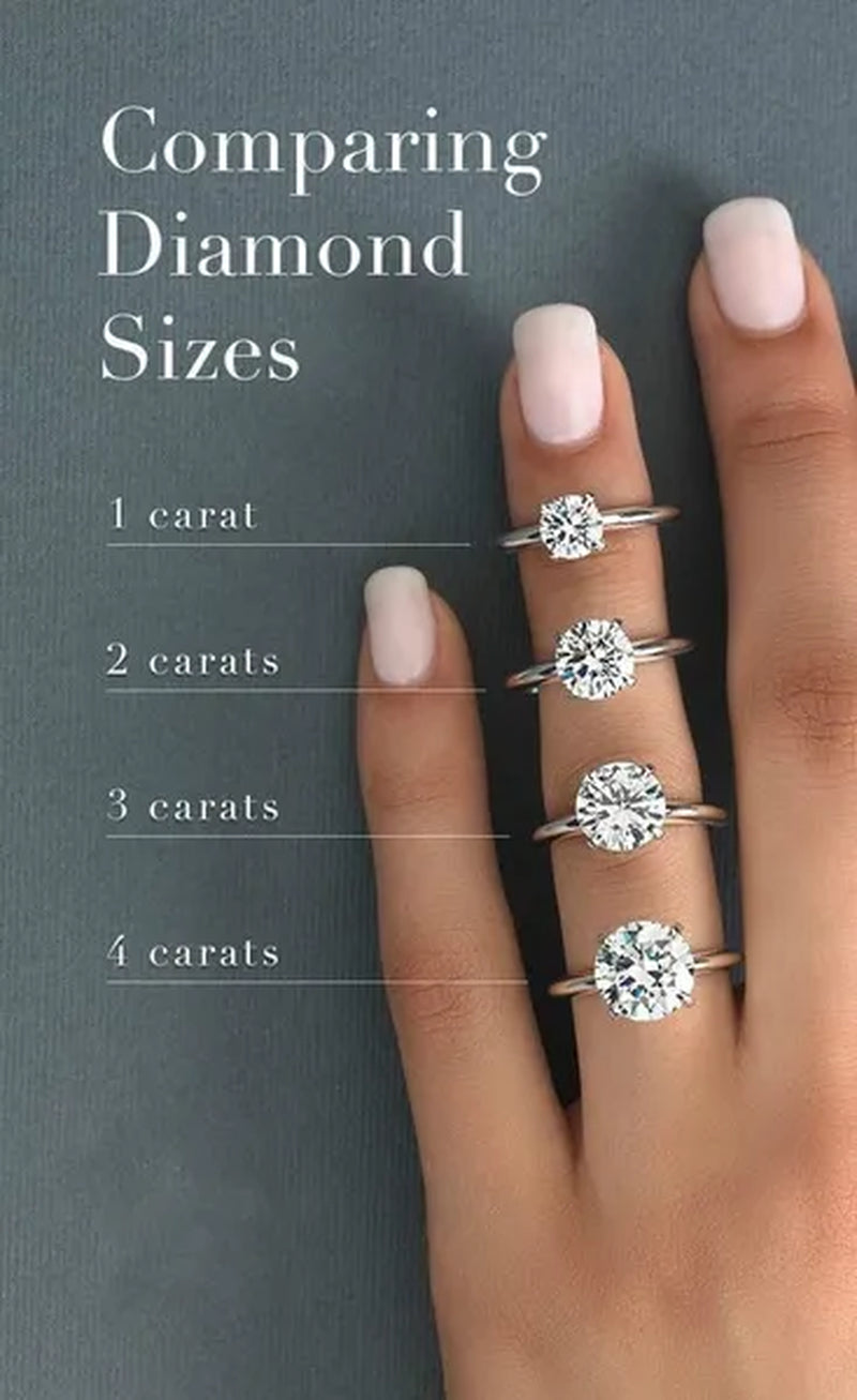 Sterling Silver Big 4 Carat Sona Diamond Wedding Engagement Ring