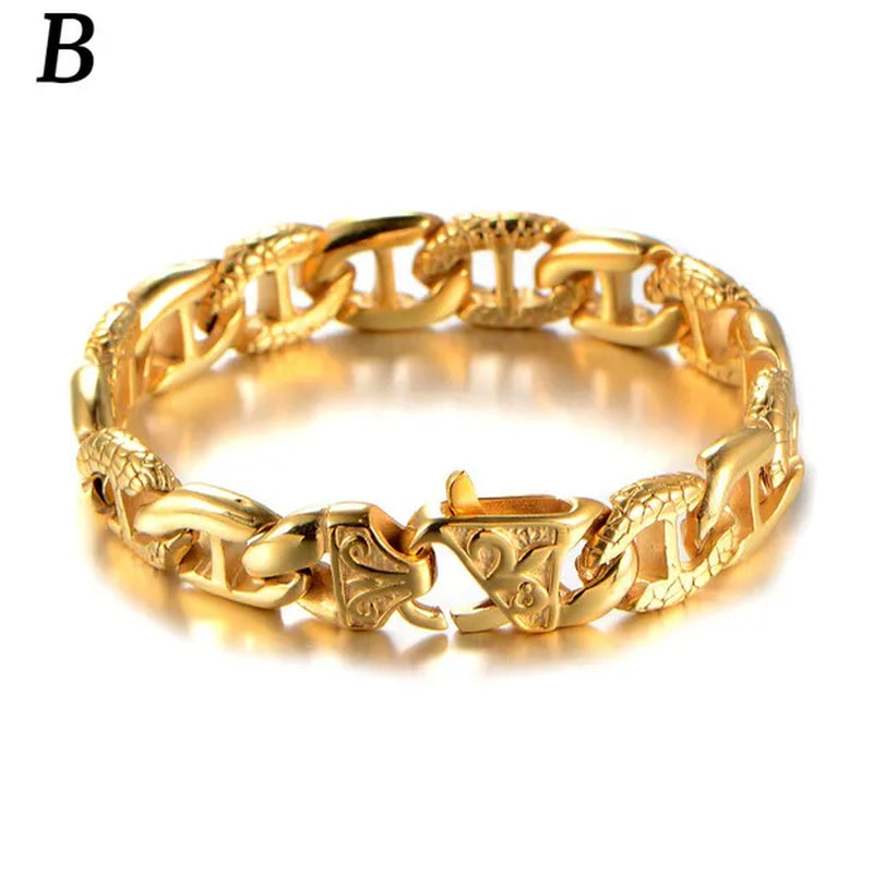 New Men'S Women'S Fashion Diamond Bracelet Gold/925 Silver Plated Bracelet Luxury Bracelet Byzantine Chain Cuban Chain Birthday Holiday Gift (8 Inch)