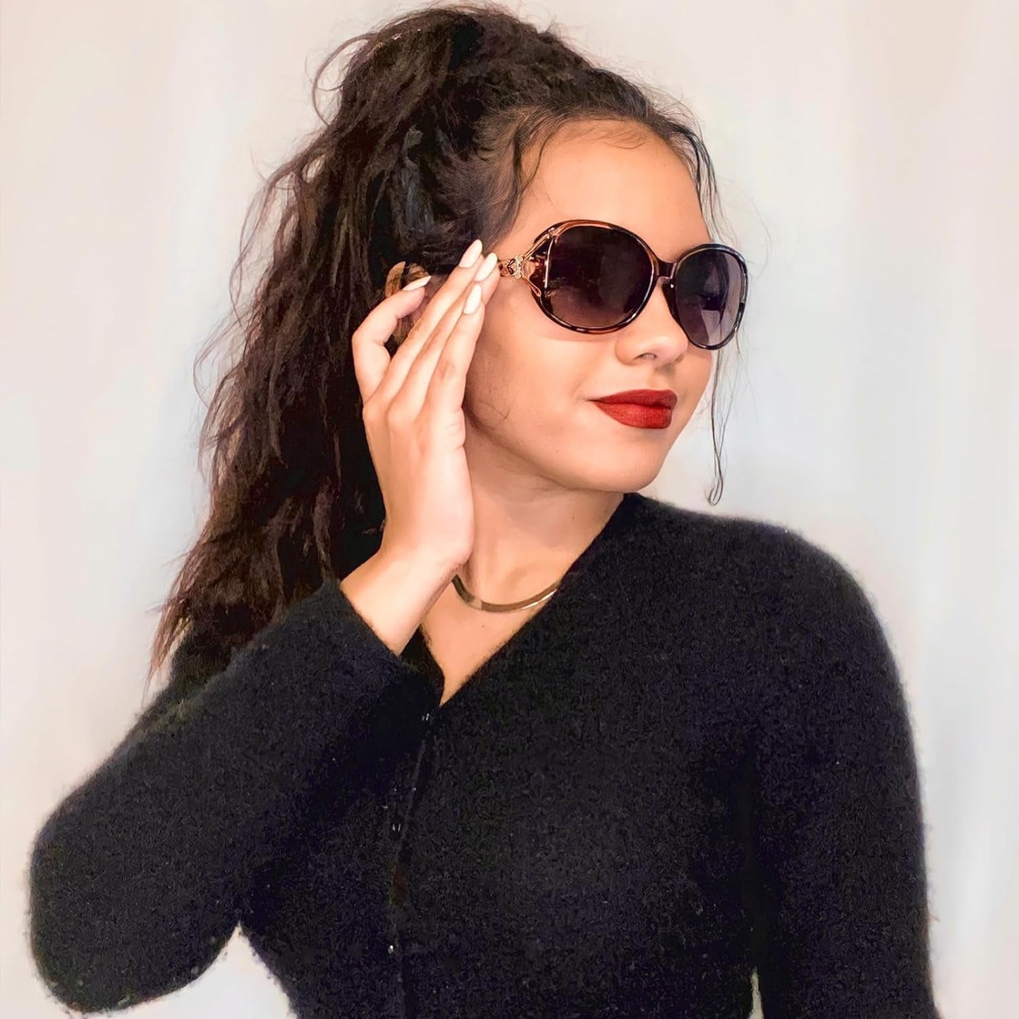 Sunglasses for Women Trendy Polarized Sunglasses Oversized Big Sun Glasses Ladies Shades UV Protection - WORLD TIME VISITS