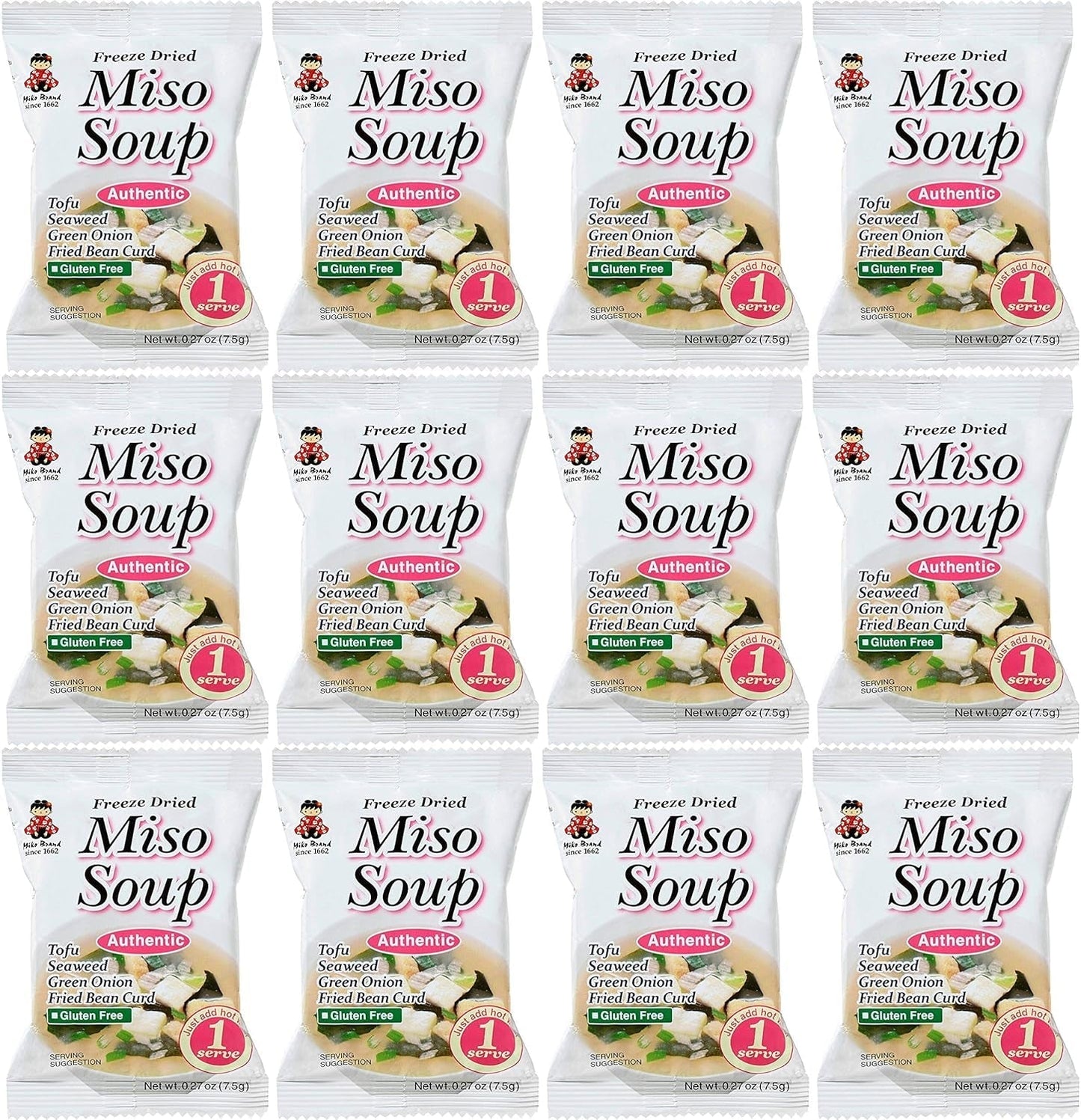 Freeze Dried Authentic Soup Miso, 0.27 Ounce (Pack of 12) - WORLD TIME VISITS