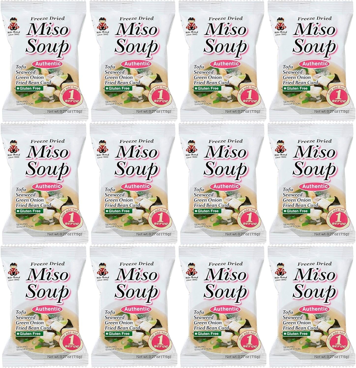 Freeze Dried Authentic Soup Miso, 0.27 Ounce (Pack of 12) - WORLD TIME VISITS