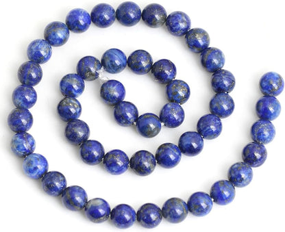 45Pcs 8Mm Natural Lapis Lazuli Stone Beads round Loose Gemstone Beads for Jewelry Making Strand 15 Inch