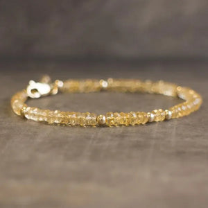 Citrine Bracelet Sterling Silver or Gold Filled, Natural Citrine Jewelry, Gemstone Bracelet