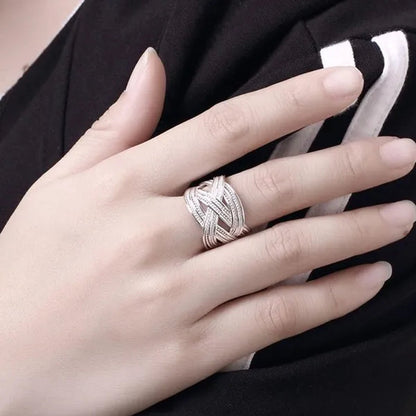 Charm 925 Sterling Silver Rings for Women Adjustable Fashion Retro Wedding Party Christmas Gifts High Quality Jewelry