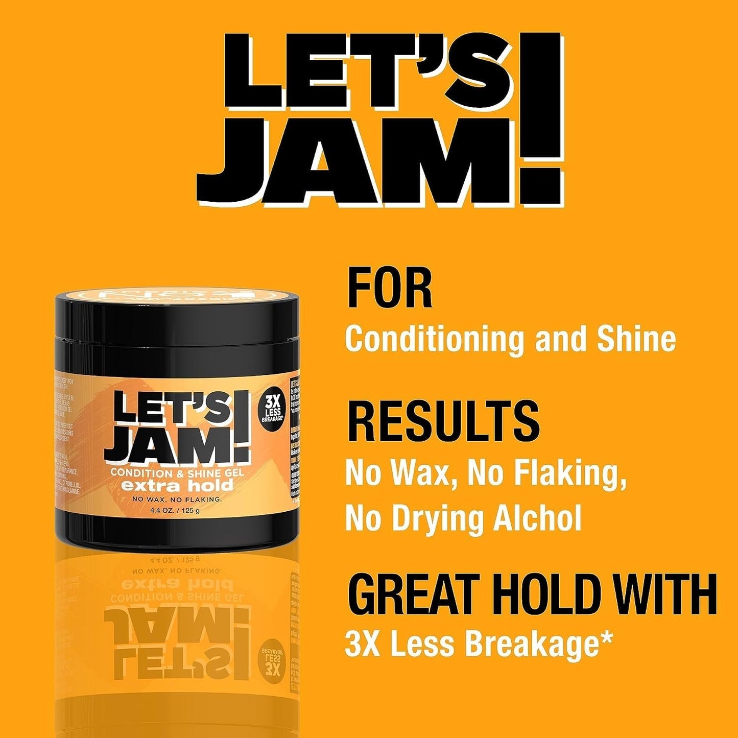 Let'S Jam! Shining and Conditioning Hair Gel by Dark and Lovely, Extra Hold, All Hair Types, Styling Gel Great for Braiding, Twisting & Smooth Edges, Extra Hold, 4.4 Oz