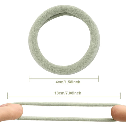 100 Pcs Thick Seamless Hair Ties, Ponytail Holders Hair Accessories No Damage for Thick Hair (Light Theme Colors)