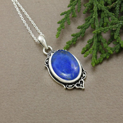Natural Moonstone Labradorite Amethyst Pendant 10X14Mm Oval Shape Gemstone Silver Overlay Pendant with 18 Inches Chain for Women Mom Wife