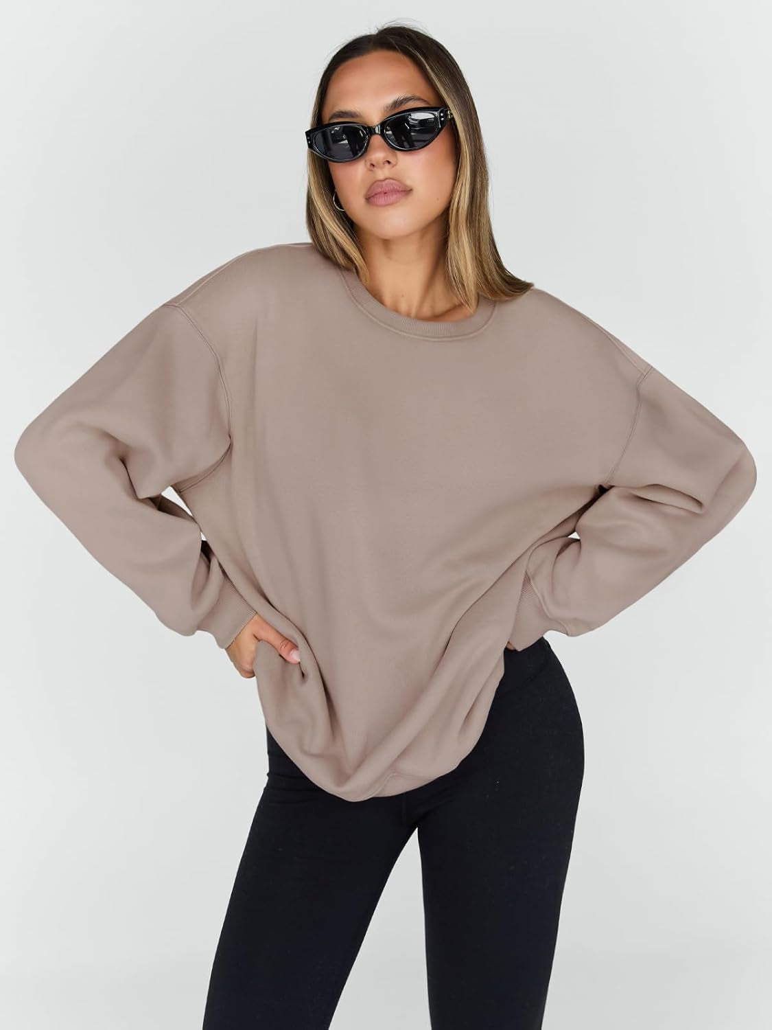 Sweatshirts for Women Hoodies Oversized Crewneck Tops Sweaters Comfy Fall Winter Outfits Clothes 2025 Fashion - WORLD TIME VISITS