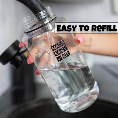 Tritan Plastic Water Bottle - Revolutionary Lid, Wide and Narrow Mouth Openings - BPA Free Water Bottle, Dishwasher Safe (Large (32Oz), Clear)