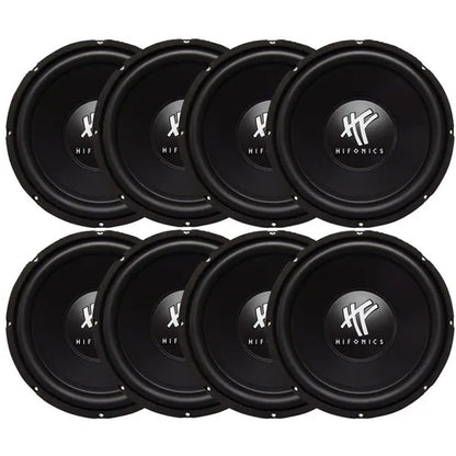HIFONICS 12" 800 Watt 4 Ohm DVC Car Audio Subwoofer Power Bass Sub (8 Pack)