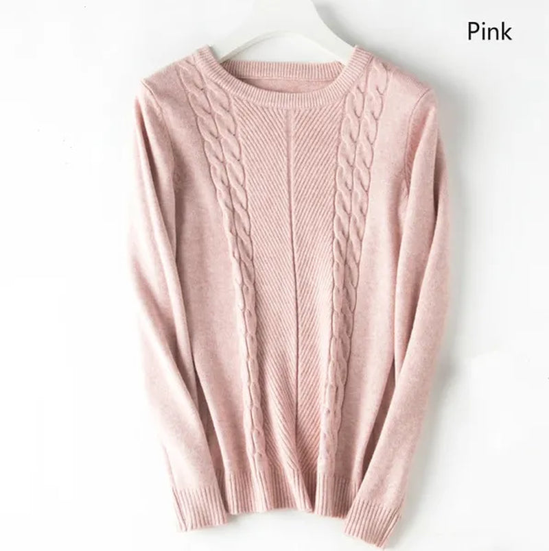 NEW 4 Colors Women Wool Pure Cashmere Sweater Fashion O-neck Soft Woman Female Warm Pull Pullovers Sweaters Plus Size S-XXL