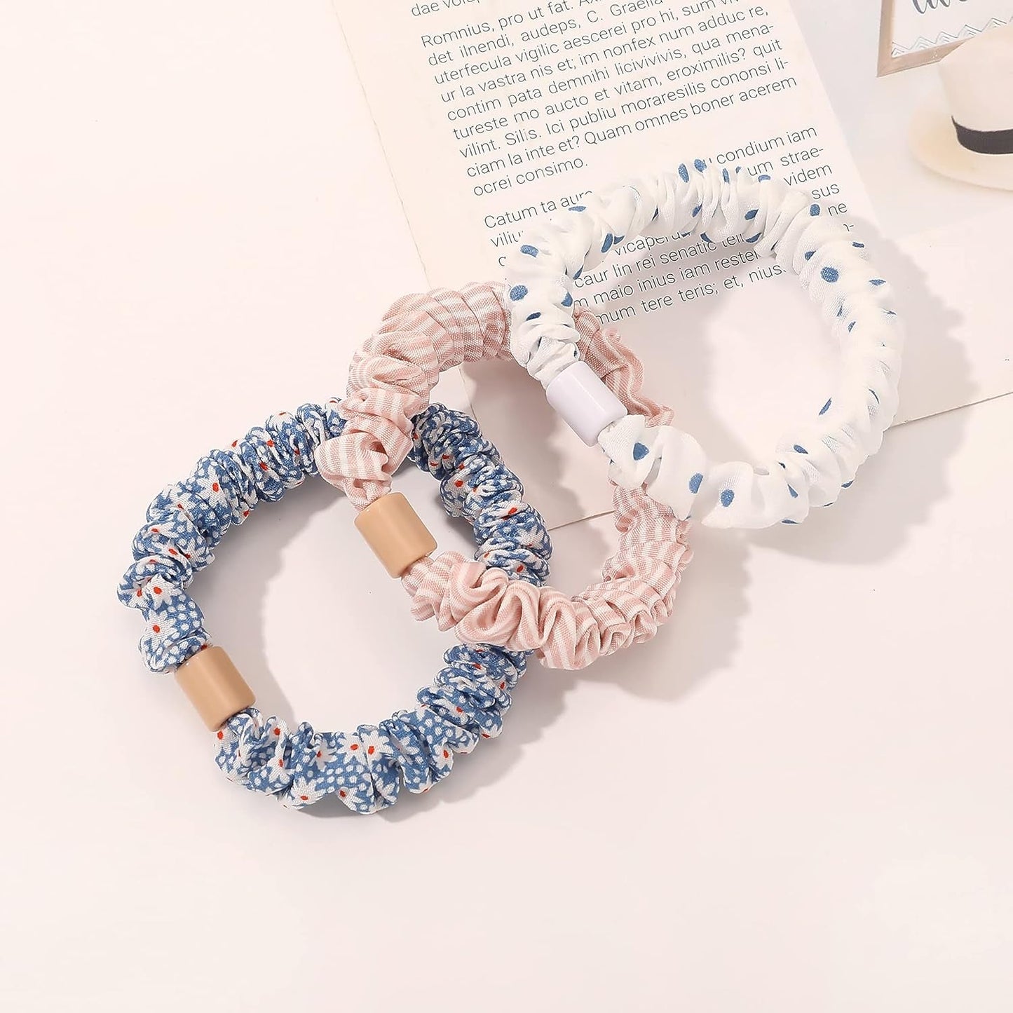 Hair Ties Scrunchies - Small Mini Scrunchy for Women Thick Hair Accessories Cute Soft No Slip Hair Elastics Ponytail Holder for Curly Hair No Damage Hairties Gift for Girls
