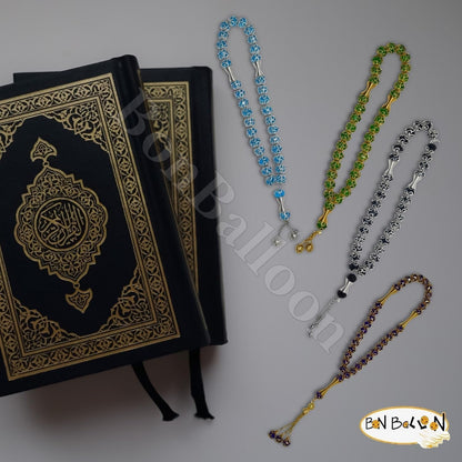Lot 10 Crystal Tasbeeh Sebha Tasbih Sibha Subha Rosary Masbaha Muslim Islamic Islam Worry Bead Prayer Beads 33 Handmade Salah Salat Namaz Allah Muhammad Zikr Dhikr Thikr Random Assortment