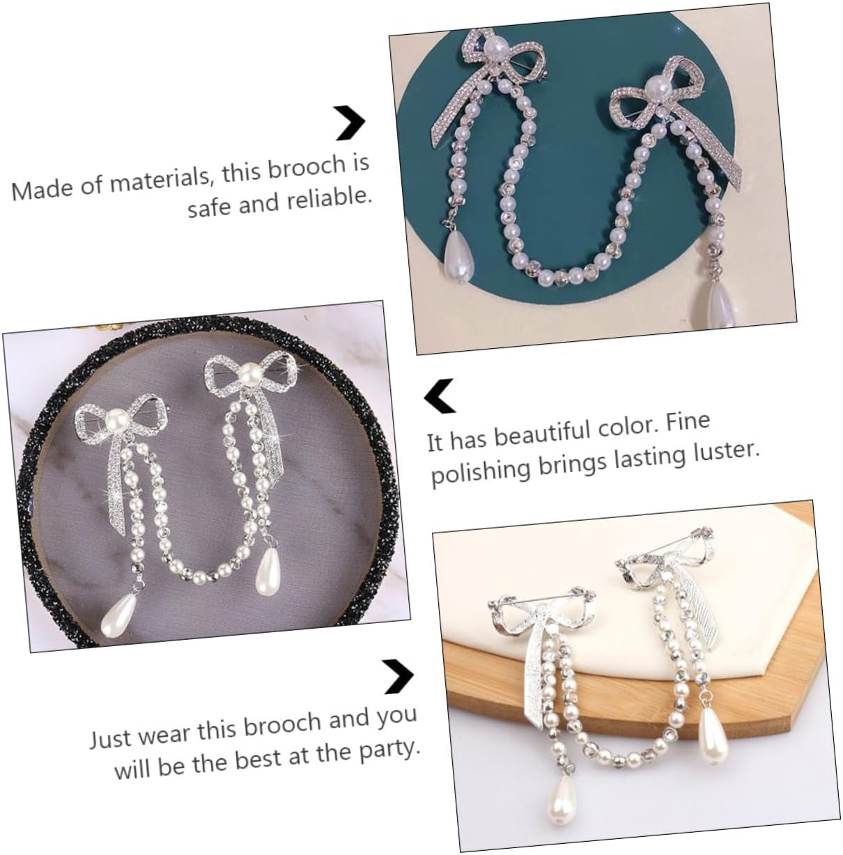 Brooch Pin for Women Elegant Lady Pin Brooch Pearl and Diamond Tassel Brooch Chain Accessory for Dresses Coats and Shawls
