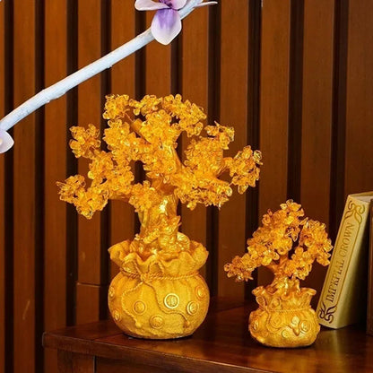 Resin Citrine Feng Shui Money Tree Lucky Tree Home Decoration Ornaments Festival Holiday Gifts Bring Wealth