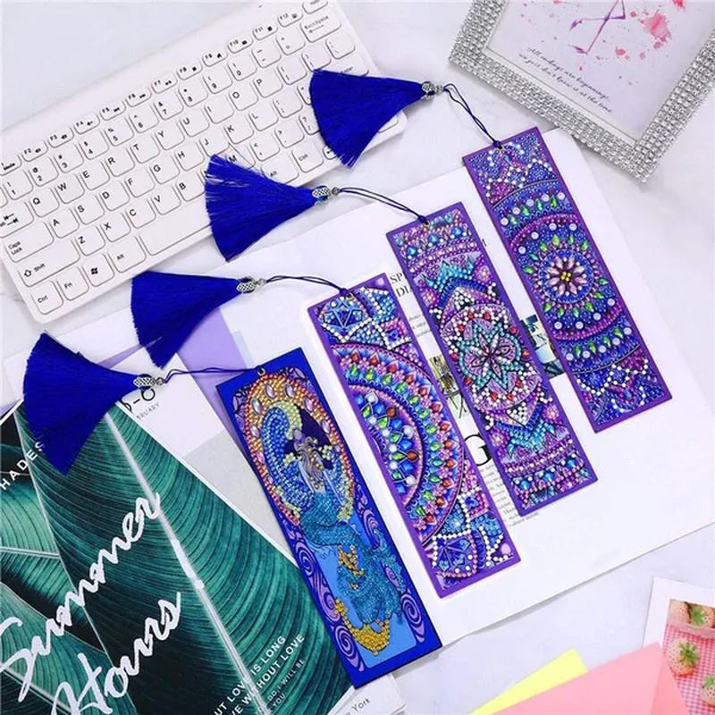 5D Diamond Bookmark Kits DIY Special Shaped Painting Bookmark with Tassel Craft Supplies - WORLD TIME VISITS