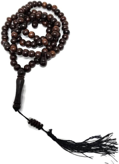 Muslim Rosary Prayer Beads Tamarind Wood AMN-367 Islam Tasbeeh Tasbih 99 (8 Mm.) Misbaha Eid Ramadan Gift