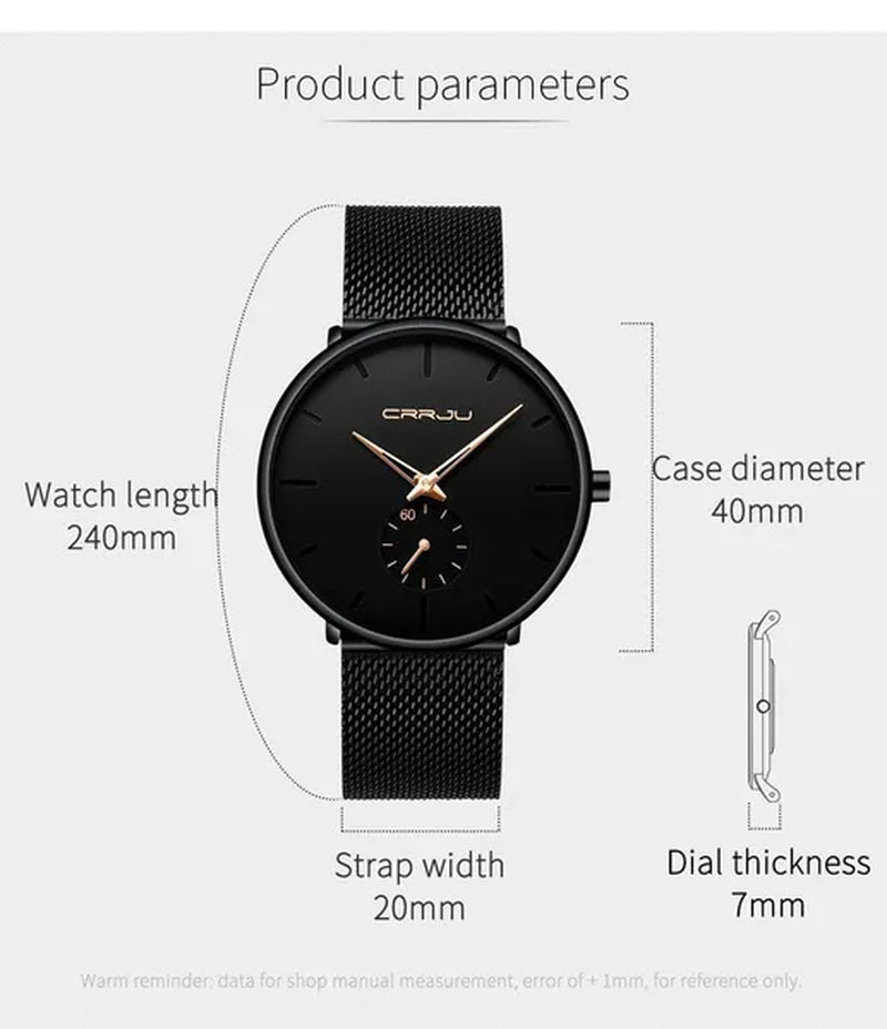 Fashion Mens Watches Top Brand Luxury Quartz Watch Men Casual Slim Mesh Steel Waterproof Sport Watch Relogio Masculino