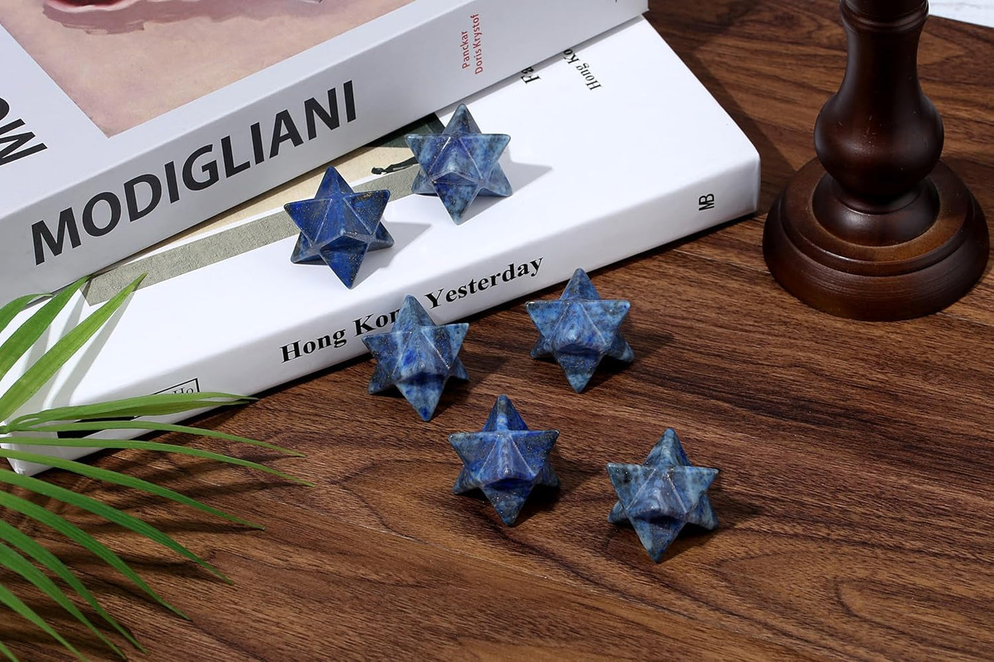 Lapis Lazuli Merkaba Crystal Natural Healing Stones Sacred Meditation Energy Generator 1" Reiki 3D Star Dodecahedron Crystal Grid Home Decor Protection Cleansing Spiritual Gifts