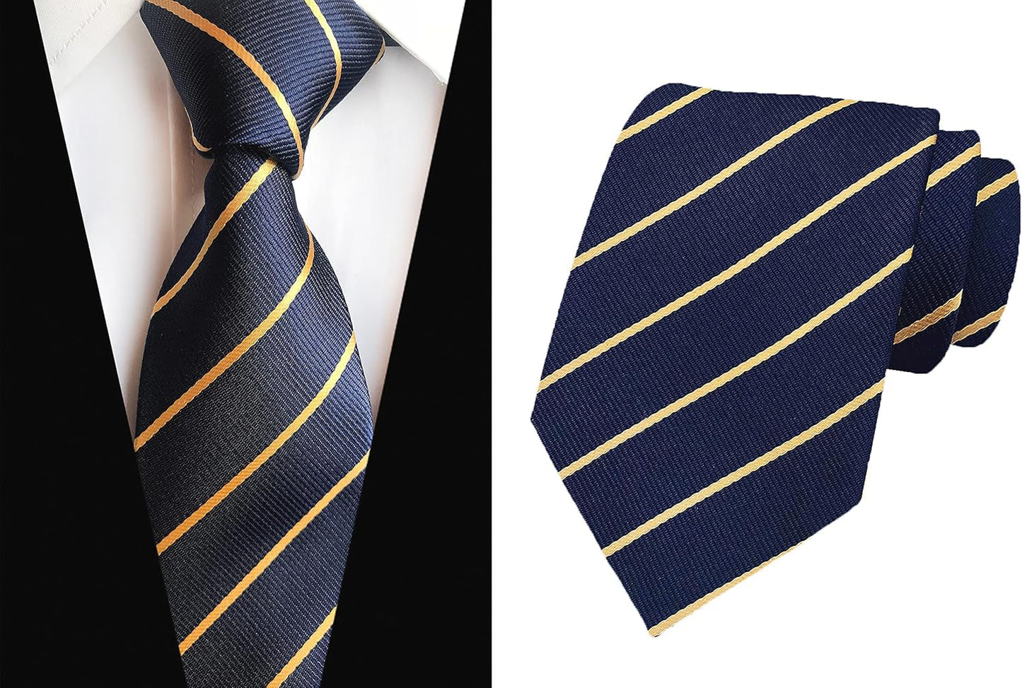 Men'S Classic Necktie Jacquard Woven Ties for Men Formal Business Ties Wedding Party Groomsmen Black Tie