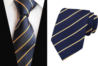 Men'S Classic Necktie Jacquard Woven Ties for Men Formal Business Ties Wedding Party Groomsmen Black Tie