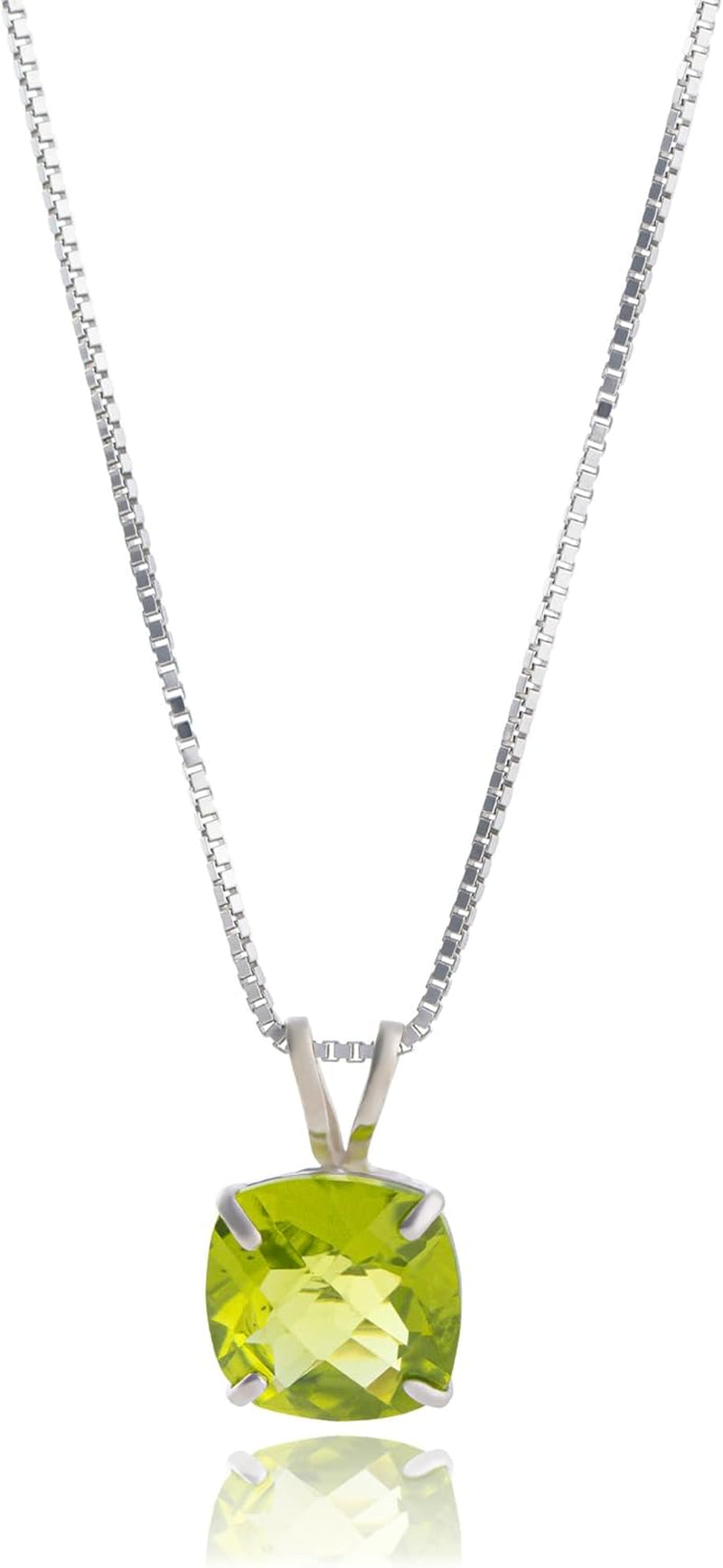 14K Gold 8Mm Gemstone Pendant Necklace for Women with 18 Inch Box Chain (Previously Amazon Collection) - WORLD TIME VISITS