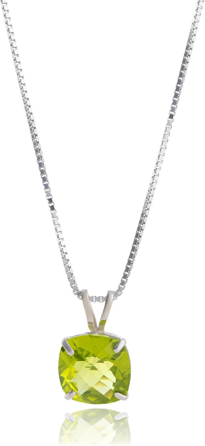 14K Gold 8Mm Gemstone Pendant Necklace for Women with 18 Inch Box Chain (Previously Amazon Collection) - WORLD TIME VISITS