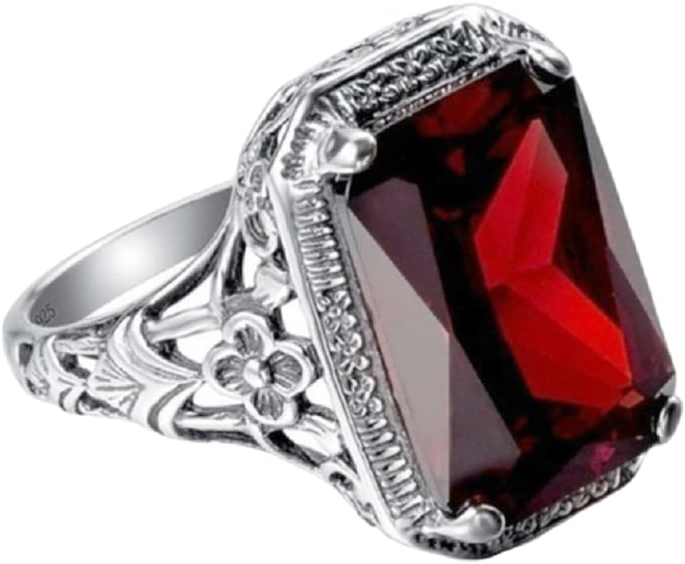 Elegant Huge Natural 3.5Ct Tanzanite 925 Silver Ruby Ring Women Wedding Engagement Size 6-10 - WORLD TIME VISITS