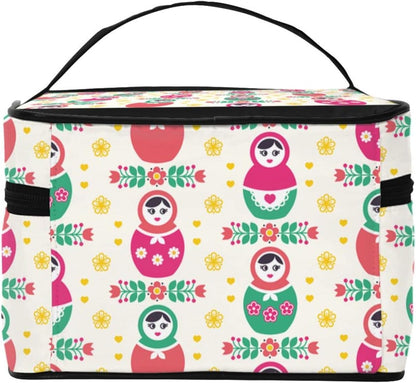 Russian Doll Matryoshka Women Toiletry Bag Travel Cosmetic Bag Large Capacity Makeup Bags