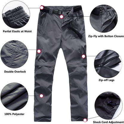 Boy’S Scout Pants Convertible Hiking Quick Dry Zip off Pants Outdoor Climbing Casual Trouser Kids Youth Cargo Pants
