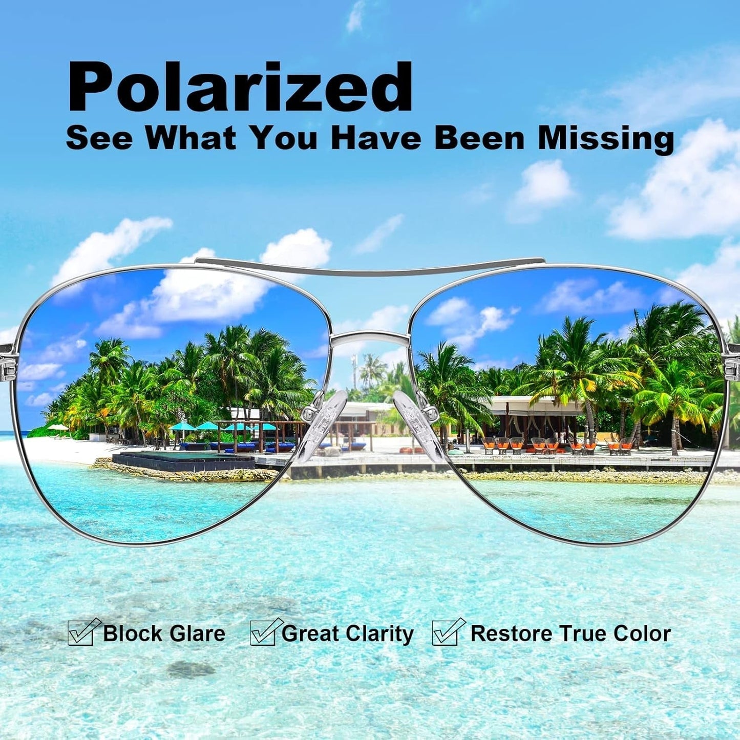 Polarized Sunglasses for Women UV Protection Acetate Arms Metal Frame Woman'S Shades CA3216