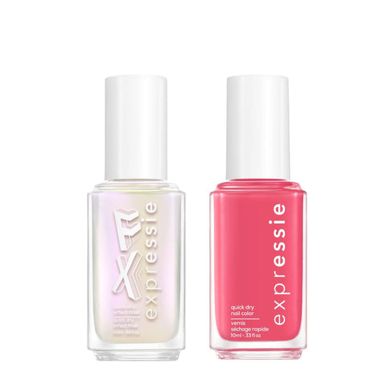 Expr Quick Dry Nail Polish Set, Aura Euphoria, Iced Out FX, Pearlescent White + Crave the Chaos, Pink Nail Polish 0.33 Fl Oz Each