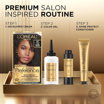 Superior Preference Luminous Fade-Defying Permanent Hair Color, Hair Dye for up to 9 Weeks of Radiance, Medium Ash Brown 5A, 1 Hair Dye Kit (Pack of 2)